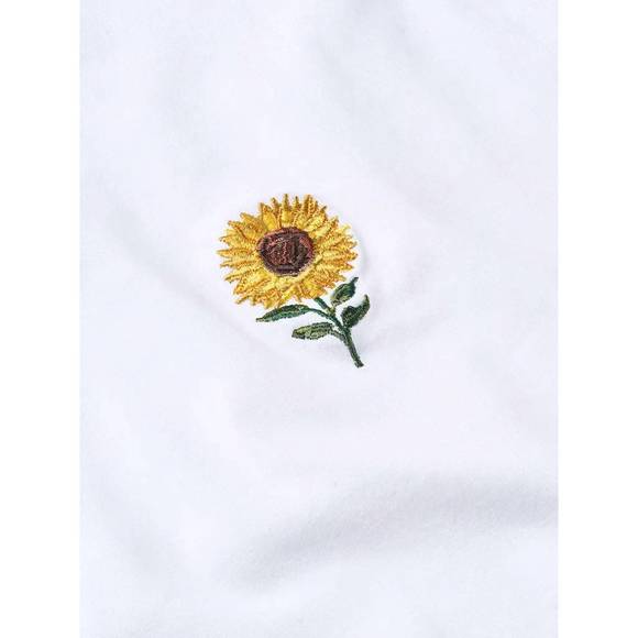 NEW FORÉT tournesol crew tee in white - Picture 4 of 5